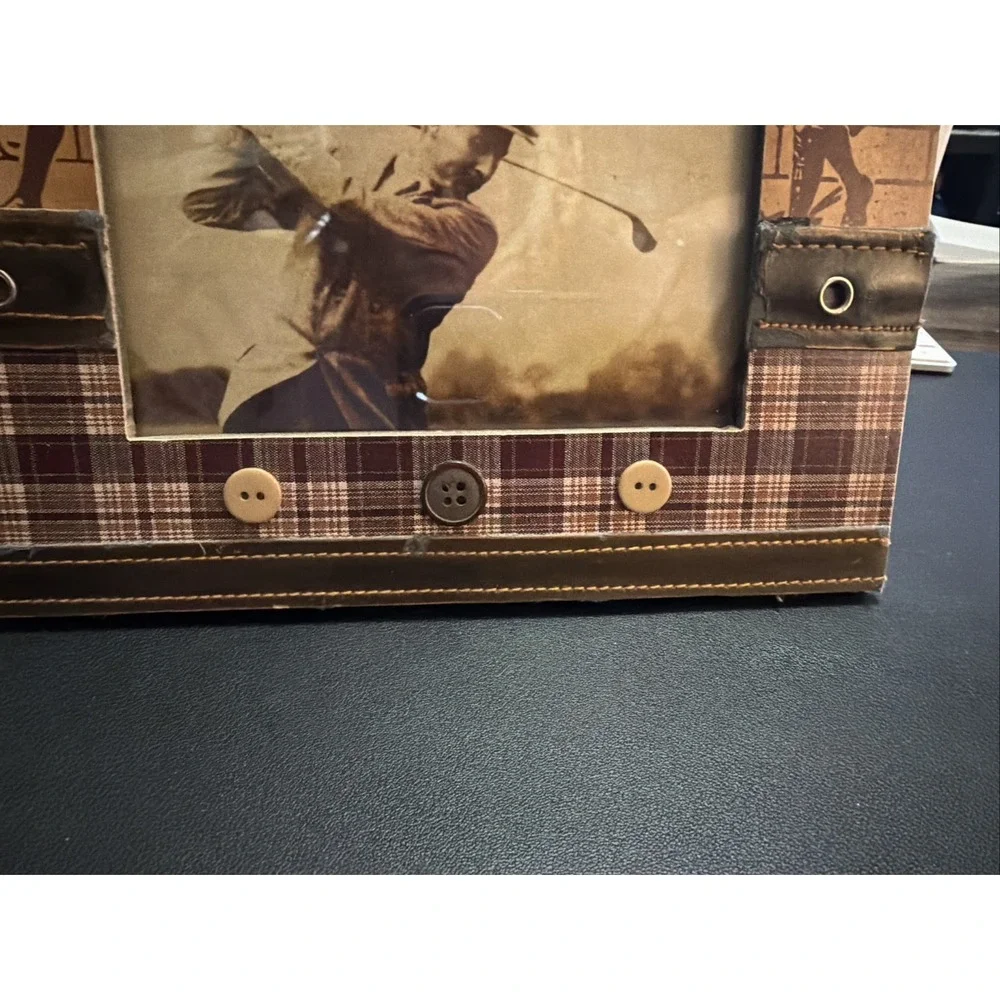 Retro VINTAGE Look GOLF THEME 4X6 EASEL  DESKTOP FRAME KEYPOINT